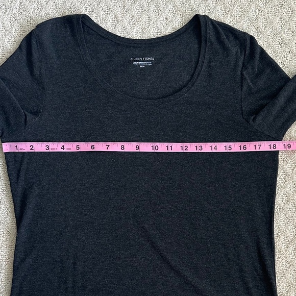Eileen Fisher Stretch Jersey Long Sleeve Top Charcoal Med Casual Cozy Soft NWT - Picture 11 of 12